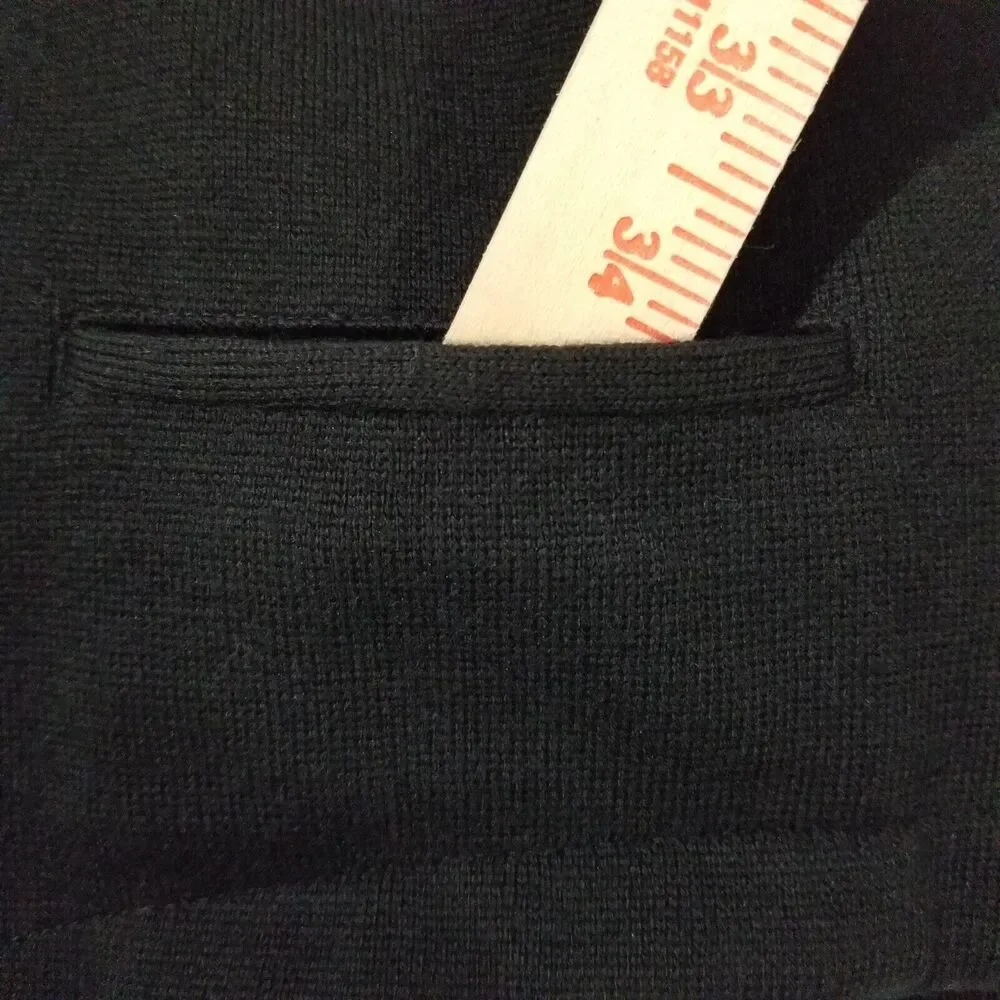 Gran Sasso Cardigan Sweater Vest Mens Waistcoat 100% Virgin Wool Black Italy